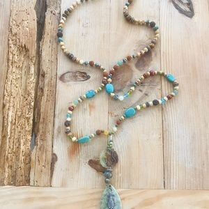 Gorgeous Handmade Mala with Hand Carved Jade